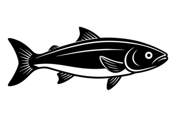 Creative Cute Fish line art vector design with a white background 