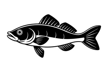 Creative Cute Fish line art vector design with a white background 