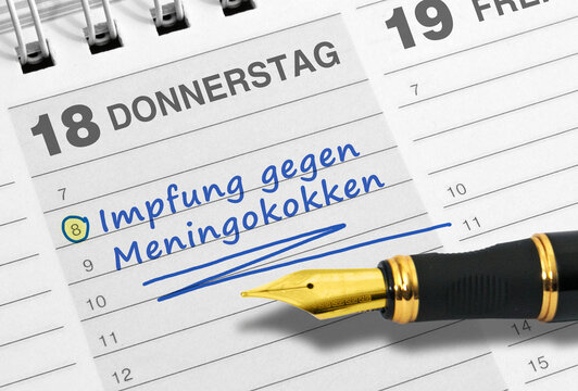 Impfung gegen Meningokokken, Termineintragung