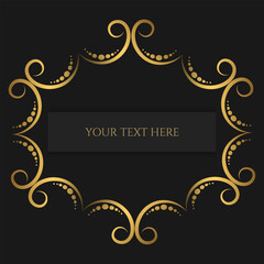 Decorative vintage frame. A retro-style ornament and a place for your text on a dark background. Vector illustration.