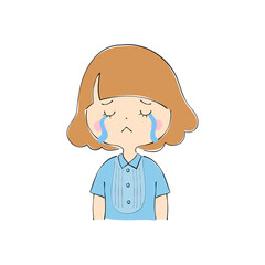 若い女性　表情バリエーション_肌色　ペン画風