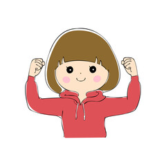 若い女性　表情バリエーション_肌色　ペン画風