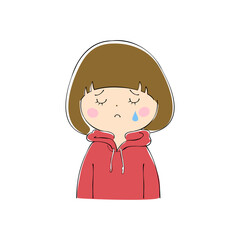 若い女性　表情バリエーション_肌色　ペン画風
