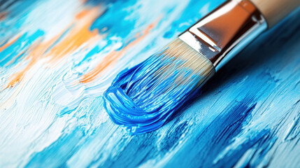 Fototapeta premium Blue Paint Dripping Down a White Wall