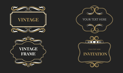 A set of decorative vintage frames.
Retro ornaments. Vector illustration.