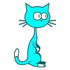 Crazy Cat Weird Funny Eyes Cool Grimace Cartoon Cute Meow Cats Cartoon Comic Fun Design Purr Cat Lovers Who Love Sweet Kittens Adorable Feline Playful Kitties Fur Baby Illustration Paw Pet Owners Like