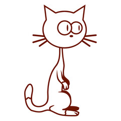 Crazy Cat Weird Funny Eyes Cool Grimace Cartoon Cute Meow Cats Cartoon Comic Fun Design Purr Cat Lovers Who Love Sweet Kittens Adorable Feline Playful Kitties Fur Baby Illustration Paw Pet Owners Like