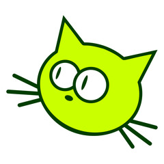 Crazy Cat Weird Funny Eyes Cool Grimace Cartoon Cute Meow Cats Cartoon Comic Fun Design Purr Cat Lovers Who Love Sweet Kittens Adorable Feline Playful Kitties Fur Baby Illustration Paw Pet Owners Like