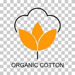 Cotton organic icon, clothing symbol natural symbol, web graphic vector illustration