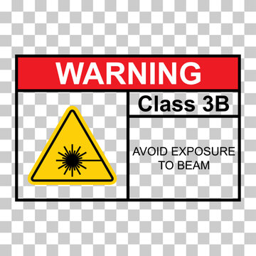 Laser radiation danger class 3B label icon, safety information symbol vector illustration