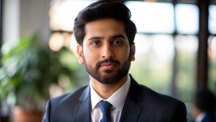 A portrait of an Indian HR manager developing strategic plans.
