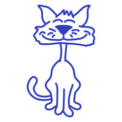 Adorable Cool Cat Looks Happy Sweet Little Smile Face Kitten Pet Design Funny Cool Cartoon Cute Cats Lovers Comic Fun Love Kittens Adorable Feline Like Playful Kitties Fur Baby Illustration Paw Owners