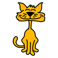 Adorable Cool Cat Looks Happy Sweet Little Smile Face Kitten Pet Design Funny Cool Cartoon Cute Cats Lovers Comic Fun Love Kittens Adorable Feline Like Playful Kitties Fur Baby Illustration Paw Owners