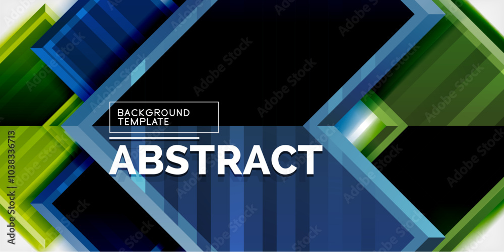 Poster Arrow symbols created with 3d effects and line texture geometric abstract background
