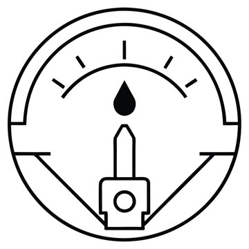 recommend clip art: Fuel Gauge Icon vector line art.