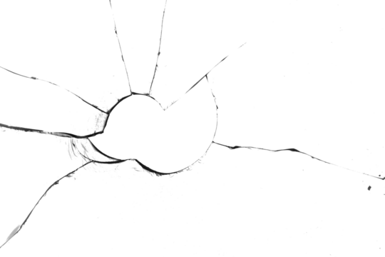 Texture of broken glass on a transparent background