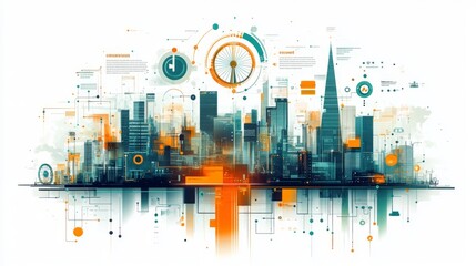 Obraz premium Circular Credit for Sustainable Microenterprises in Professional Illustration Concept 500px169TealOrangeBrown
