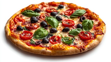 Gourmet Pizza with Fresh Ingredients and Vibrant Colors