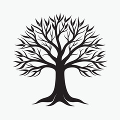 Elegant Tree Silhouette Vector Illustration for Nature, Decor, and Art Designs