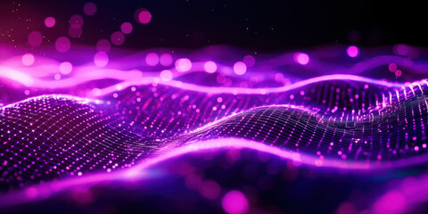 A purple wave with a lot of dots on it