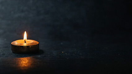 lit candle on a dark background