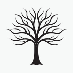 Elegant Tree Silhouette Vector Illustration for Nature, Decor, and Art Designs