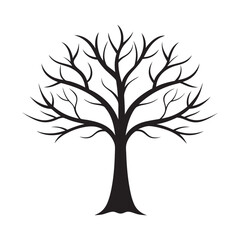 Obraz premium Elegant Tree Silhouette Vector Illustration for Nature, Decor, and Art Designs