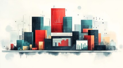 Obraz premium Crossborder Microinvestment Platforms Illustration in Refined Style