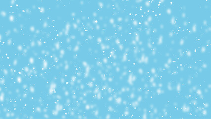 Fototapeta premium Snowflakes are falling from the sky vector. Snowfall sky white teal blue background.