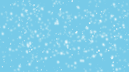  Snowflakes are falling from the sky vector.  Snowfall sky white teal blue background.