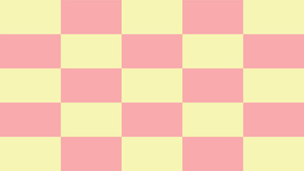 Pink and yellow checkerboard gingham plaid checkered tartan pattern background perfect for wallpaper backdrop postcard background