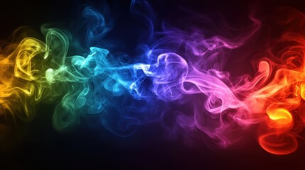 Fototapeta premium Smoke, dark background with colored lights, Ai