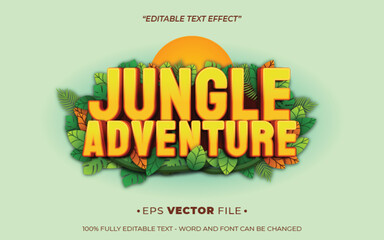 jungle adventure text effect editable vector 3d