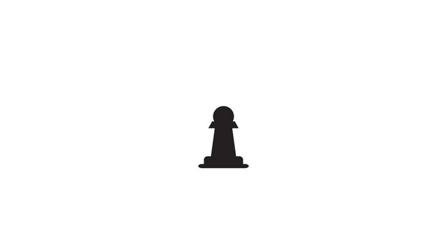 Animation of Pawn. Suitable for sport and chess content. 2d animation 4k. transparent background.