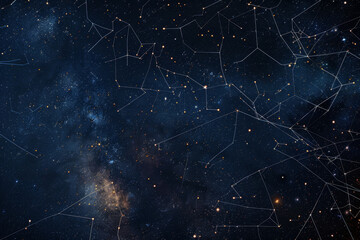 A starry night sky with a spider web pattern