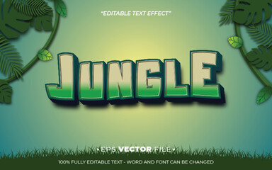 jungle green text effect editable vector 3d