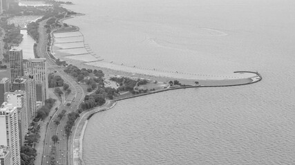 Obraz premium Aerial view of Chicago Lakefront