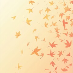 Naklejka premium Autumn Leaves Falling On A Peach Background - Autumnal Background Image