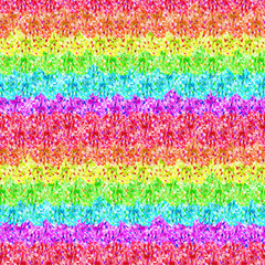 Obraz premium Hand drawn watercolor seamless pattern with colorful brush strokes. Abstract rainbow hippie print.