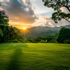 The field ahead was a mountain and a dense forest.