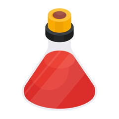 An editable design icon of chemical flask

