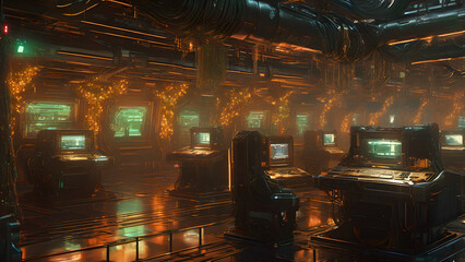 factory in the night, ai generated