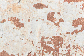 A fragment of a wall with red tints and yellow tint in the style of the 90s. Severe scratches and surface damage.