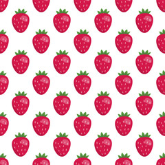 Pattern with strawberries, bright, juicy summer print, endless texture