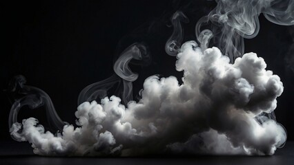 Elegant White  Smoke on Dark Background Copy Space
