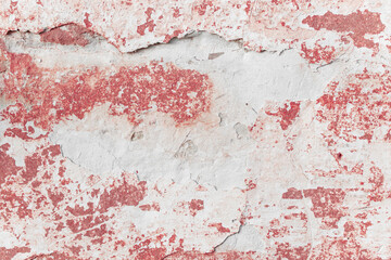 Grunge red concrete background. Textured plaster wall. Color of the year 2025 concept. Top view,...