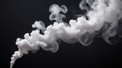 Elegant White  Smoke on Dark Background Copy Space
