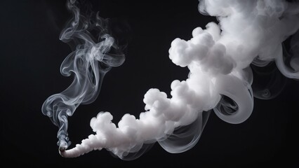 Elegant White  Smoke on Dark Background Copy Space