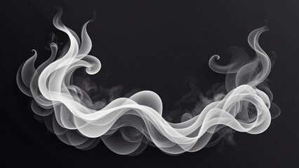 Elegant White  Smoke on Dark Background Copy Space