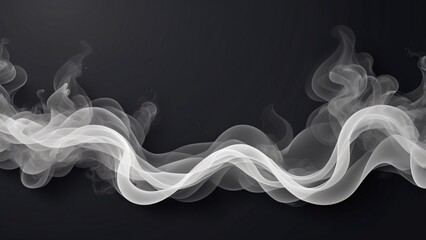 Elegant White  Smoke on Dark Background Copy Space